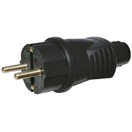 Вилка кутова ETI PKB-ST 2Р+РЕ каучук IP44 чорна (4481002)
