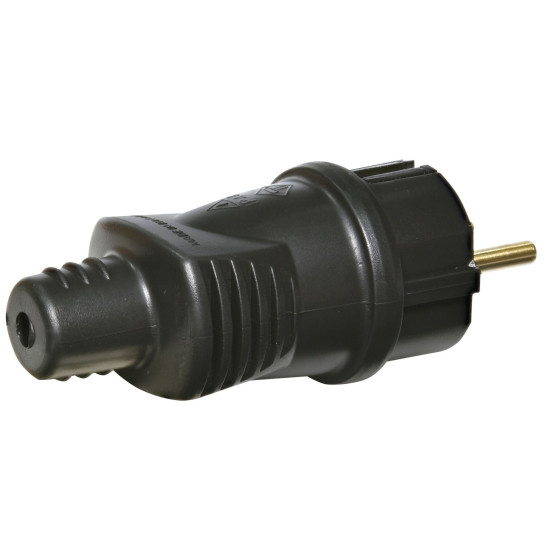 Вилка кутова ETI PKB-ST 2Р+РЕ каучук IP44 чорна (4481002)