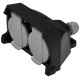 Розетка кабельна 2-місна ETI ERS-2CM 2Р+РЕ Schuko каучук IP44 чорна