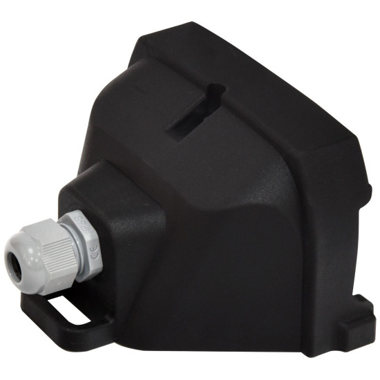 Розетка кабельна 2-місна ETI ERS-2CM 2Р+РЕ Schuko каучук IP44 чорна