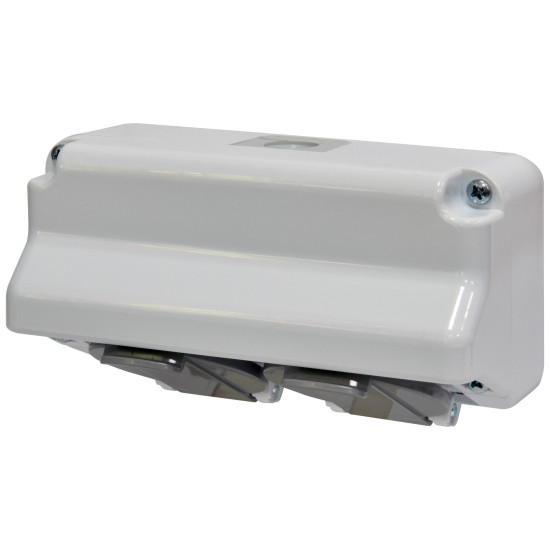 Накладна розетка двомісна з кришкою ETI PRE-2 IP44 (4481020)