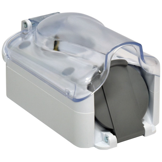 Накладна розетка двомісна з кришкою ETI PRE-2PC IP44 (4481021)