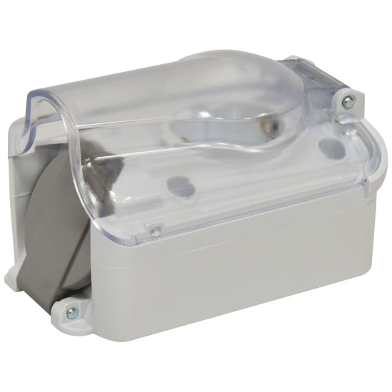Накладна розетка двомісна з кришкою ETI PRE-2PC IP44 (4481021)