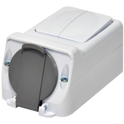 Розетка із вимикачем ETI PRV-2 2Р+РЕ IP 44 10/16A 250В