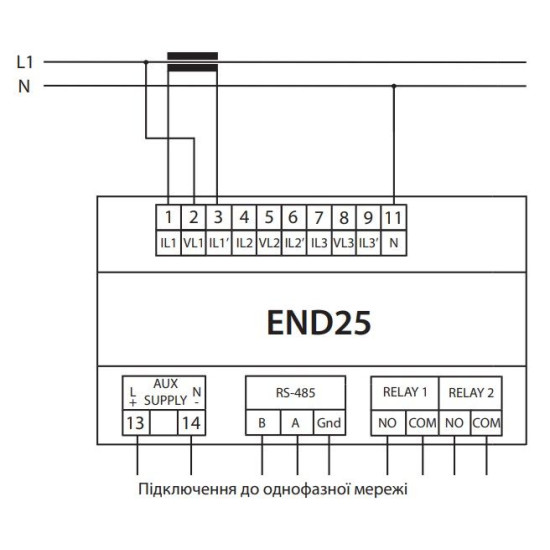 Аналізатор параметрів мережі ETI END25-ETHA Ethernet RTC 8 Mб вбудованої пам'яті (4656955)