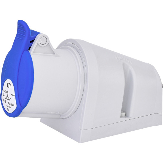 Настінний силовий роз'єм ETI 004482037 EZ-3232 IP44 (32A 230V 2P+PE)