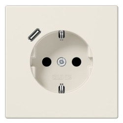 Розетка з накладкою Jung LS LS1520-18C з USB слонова кістка