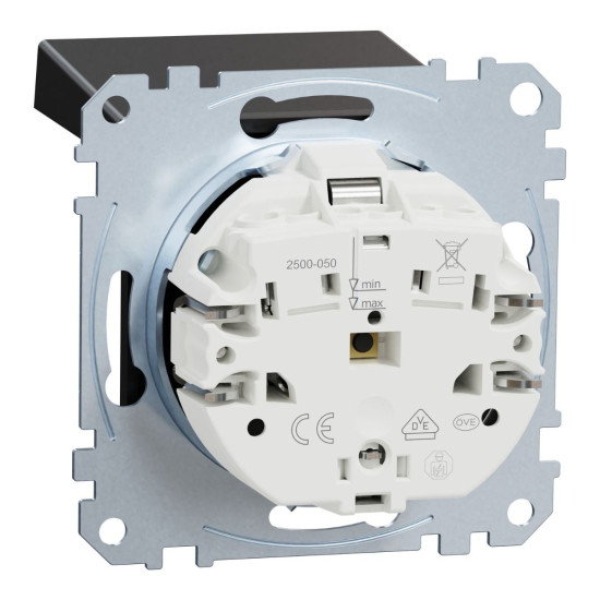 Механізм розетки SCHUKO з кришкою Merten System M, MEG2311-0403 (матовий чорний)