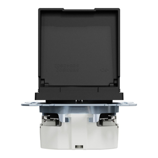 Механізм розетки SCHUKO з кришкою Merten System M, MEG2311-0403 (матовий чорний)