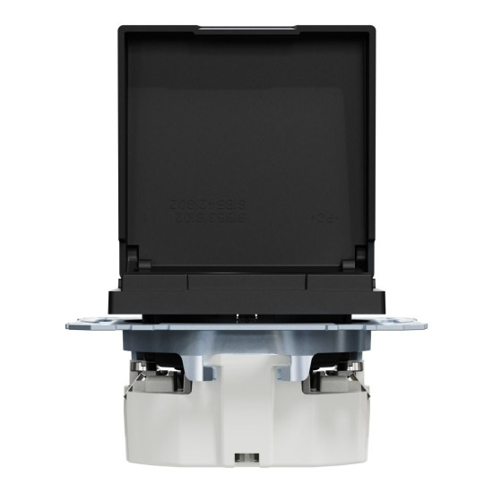 Механізм розетки SCHUKO з кришкою та захисними шторками Merten System M, MEG2310-0403 (матовий чорний)