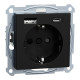 Розетка з подвійною USB-зарядкою 3 А, тип А+С Merten System M, MEG2367-0403 (матовий чорний)