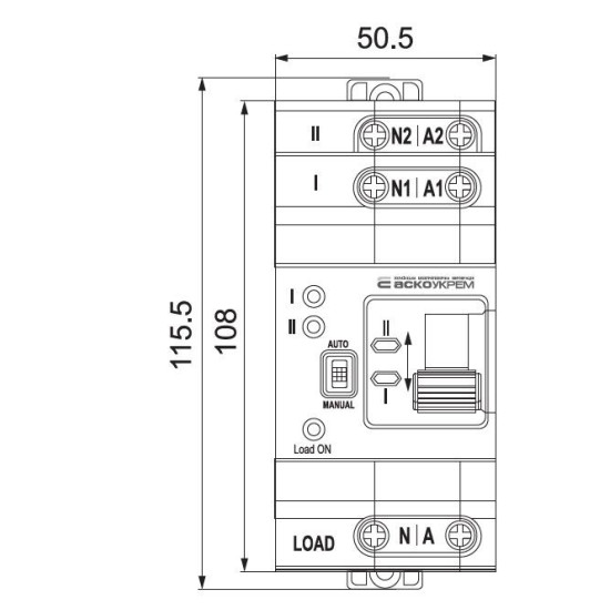 Реле автоматичного ввімкнення резерву Аско-Укрем APRV 2p 63A (A0010230006)