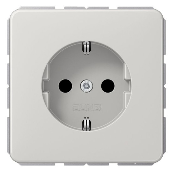 Розетка з накладкою Jung CD 500 CD1520LG із заземленням світло-сірий