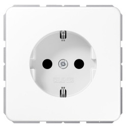 Розетка з накладкою Jung CD 500 CD1520WW із заземленням білий