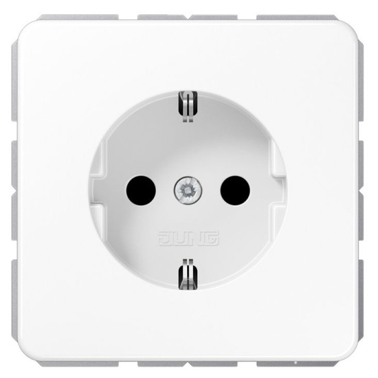 Розетка з накладкою Jung CD 500 CD1520WW із заземленням білий