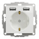 Розетка Schneider Electric Sedna Design & Elements з заземленням та 2 USB тип А біла SDD111052