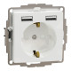 Розетка Schneider Electric Sedna Design & Elements з заземленням та 2 USB тип А біла SDD111052