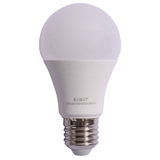 Світлодіодна лампа E.Next e.LED.lamp.A60.E27.12.3000 12Вт 3000К (l0650603)