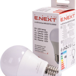 Світлодіодна лампа E.Next e.LED.lamp.A60.E27.12.3000 12Вт 3000К (l0650603)