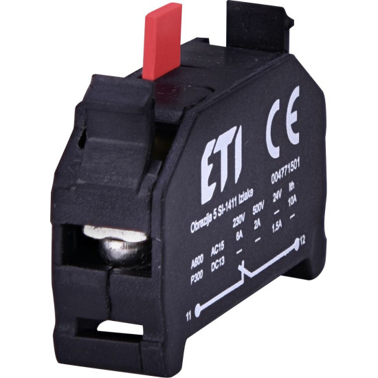 Блок контактів ETI 4771501 E-NC (1NC, з гвинтовими клемами)