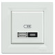 USB розетка Schneider Electric Asfora EPH2700521 тип A+C, 21Вт 3A біла
