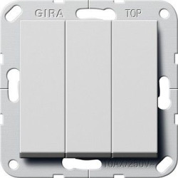 Триклавішний вимикач Gira System 55 сірий матовий (2832015)