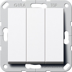 Триклавішний вимикач Gira System 55 білий глянцевий (283203)