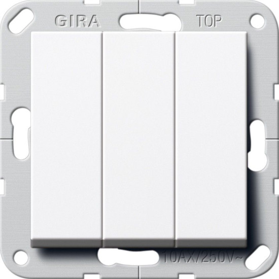Триклавішний вимикач Gira System 55 білий глянцевий (283203)