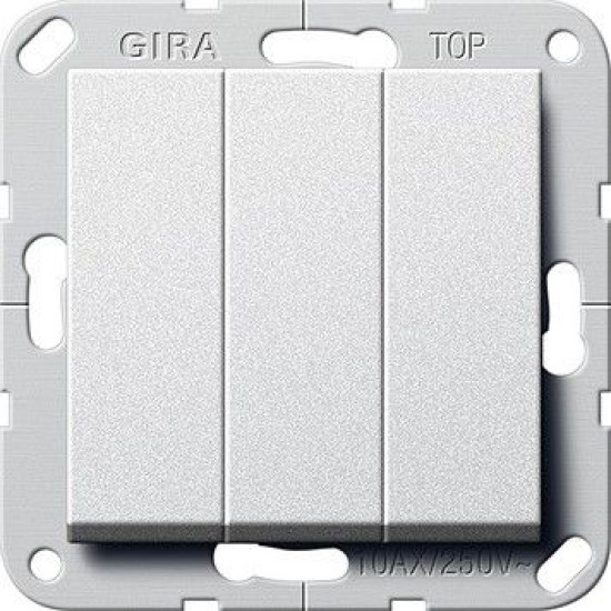Триклавішний вимикач Gira System 55 алюміній (283226)