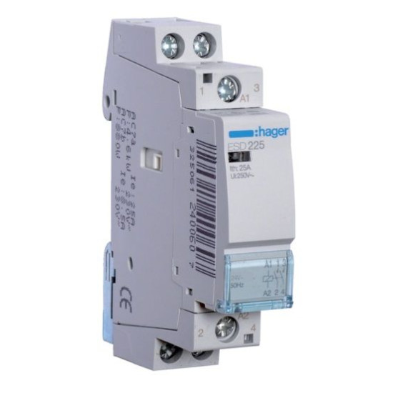 Контактор 25A ESD225 (2НО, 24В) 1м Hager