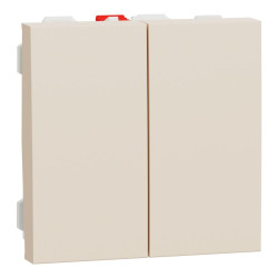 Вимикач Schneider Electric Unica New NU321344 2-клавішний 10А 2м бежевий