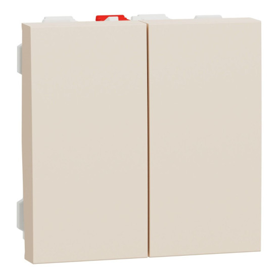 Вимикач Schneider Electric Unica New NU321344 2-клавішний 10А 2м бежевий