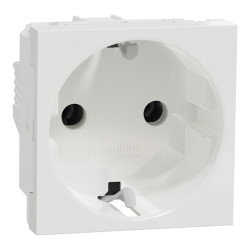 Розетка з заземленням Schneider Electric Unica New NU303618 зі шторками 16А гвинтовий зажим біла
