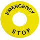 Табличка маркувальна EMERGENCY STOP жовта кругла для кнопок XB2 Аско-Укрем (A0140010073)