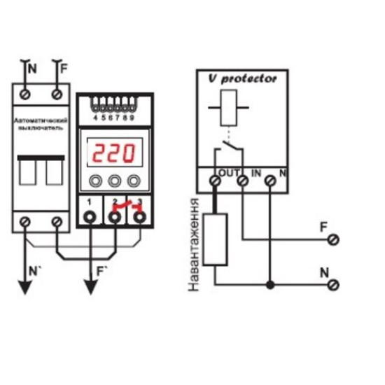 Реле напруги V-protector Vp-63A DigiTOP
