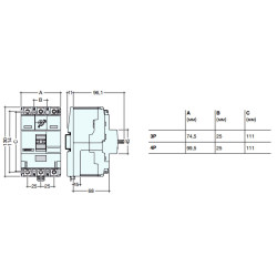 Автовимикач Hager x160, In=160А, 3п, 25kA