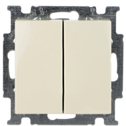 Двоклавішний прохідний вимикач ABB Basic 55 2006/6/6 UC-92-507 (слонова кістка)