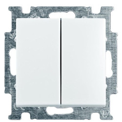 Двокнопковий вимикач ABB Basic 55 2006/5 UC-94-507 (альпійський білий)