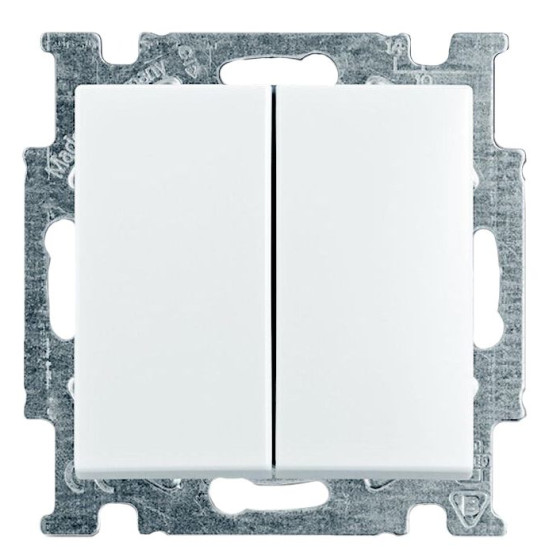 Двокнопковий вимикач ABB Basic 55 2006/5 UC-94-507 (альпійський білий)