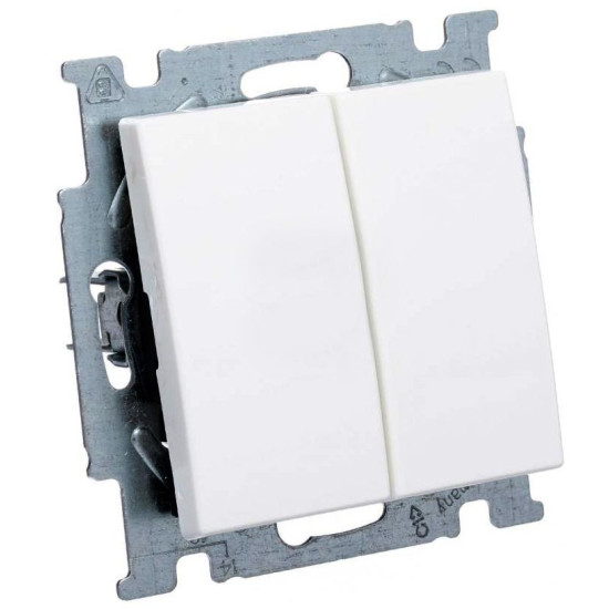 Двокнопковий вимикач ABB Basic 55 2006/5 UC-94-507 (альпійський білий)
