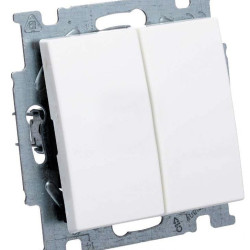 Двоклавішний прохідний вимикач ABB Basic 55 2006/6/6 UC-94-507 (альпійський білий)