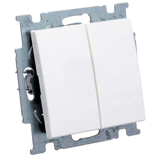 Двоклавішний прохідний вимикач ABB Basic 55 2006/6/6 UC-94-507 (альпійський білий)