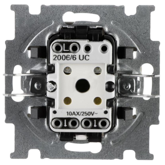 Двоклавішний прохідний вимикач ABB Basic 55 2006/6/6 UC-92-507 (слонова кістка)