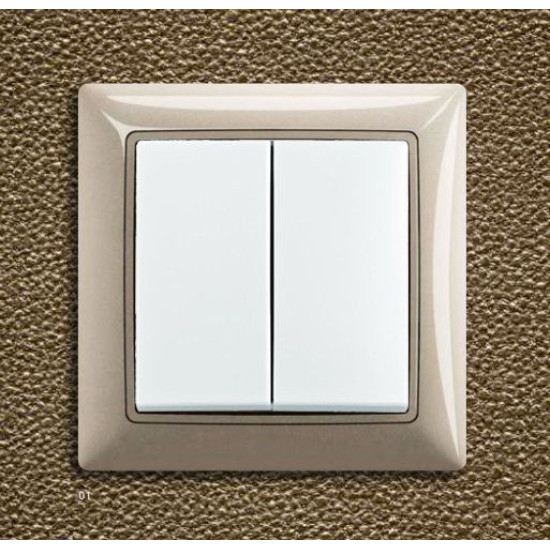 Двоклавішний прохідний вимикач ABB Basic 55 2006/6/6 UC-94-507 (альпійський білий)