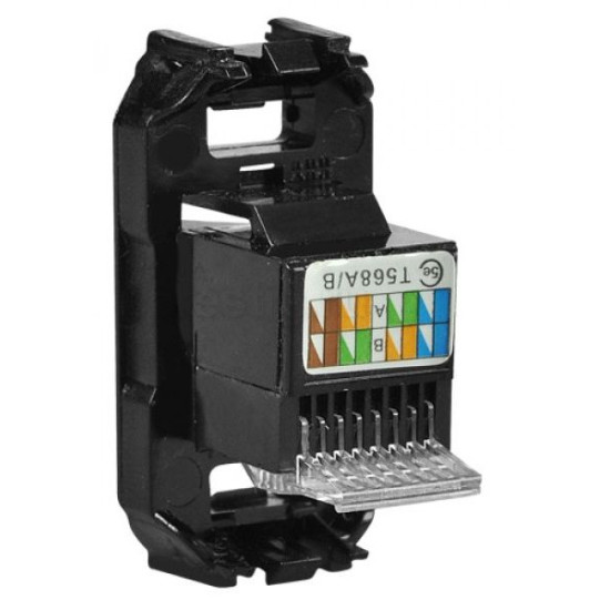 RJ45 розетка ABB Sky 2018.5 cat.5е із супортом
