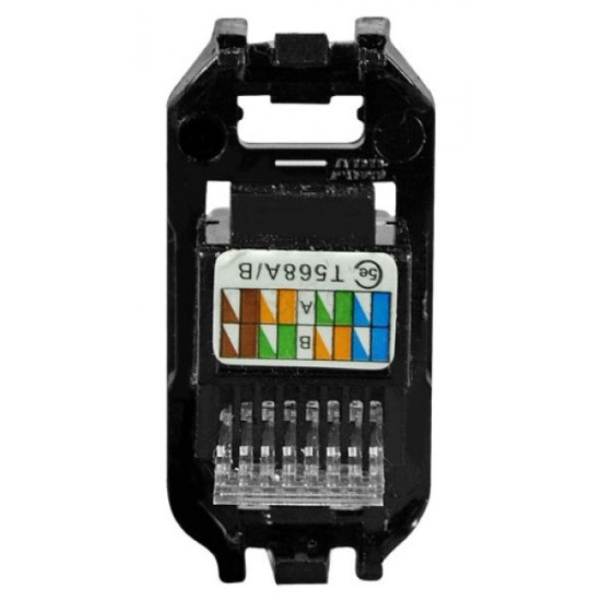 RJ45 розетка ABB Sky 2018.5 cat.5е із супортом