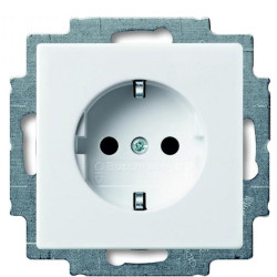 Розетка ABB Basic 55 20 EUC-94-507 із заземленням (альпійський білий)