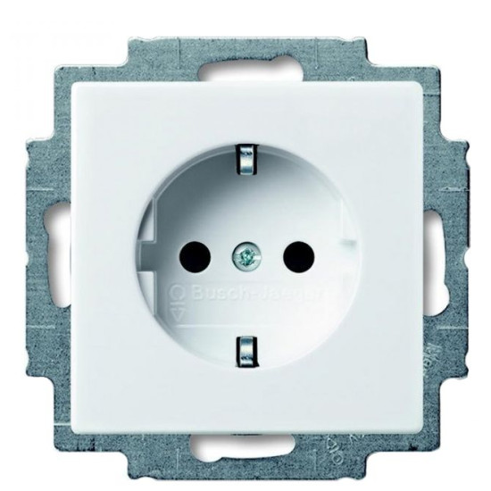 Розетка ABB Basic 55 20 EUC-94-507 із заземленням (альпійський білий)