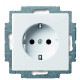 Розетка ABB Basic 55 20 EUC-94-507 із заземленням (альпійський білий)