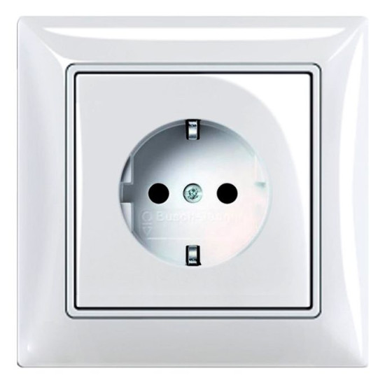 Розетка ABB Basic 55 20 EUC-94-507 із заземленням (альпійський білий)